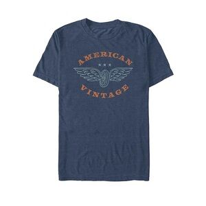 Fifth Sun Men's XXLT Heathered Navy Graphic 'American Vintage' Tee